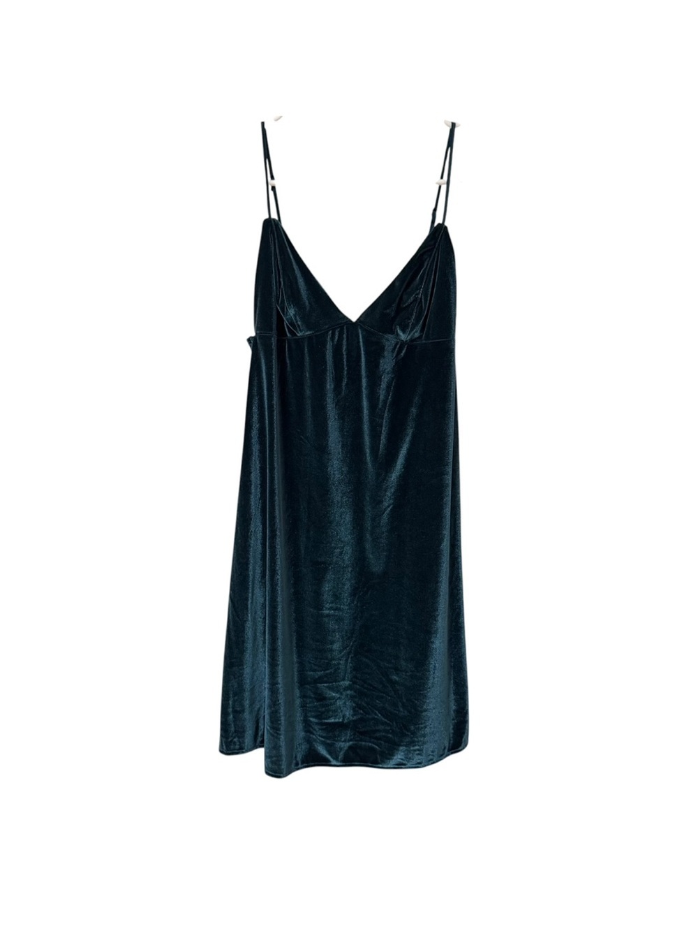 Victoria's Secret Babydoll Velvet Slip Dress Chemise Womens Small Emerald Green - Picture 2 of 8